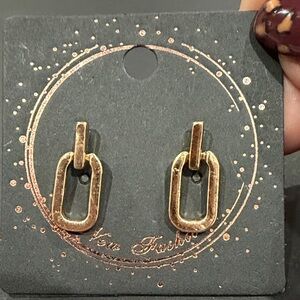 Gold Link Drop Earrings — Women Jewelry